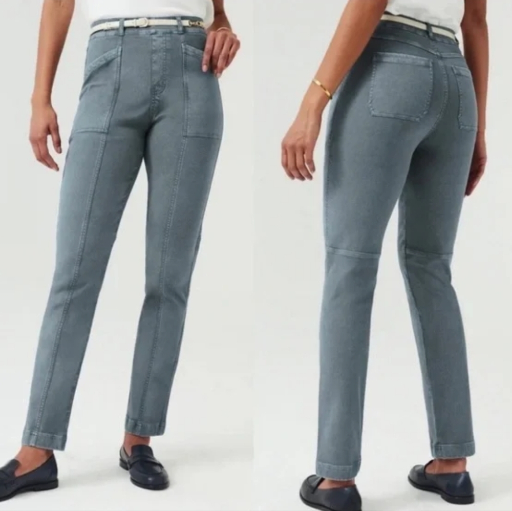 EUC SPANX Steel Blue Twill Cargo Pants